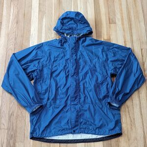 L.L. BEAN Men's Blue Hooded Rain Jacket